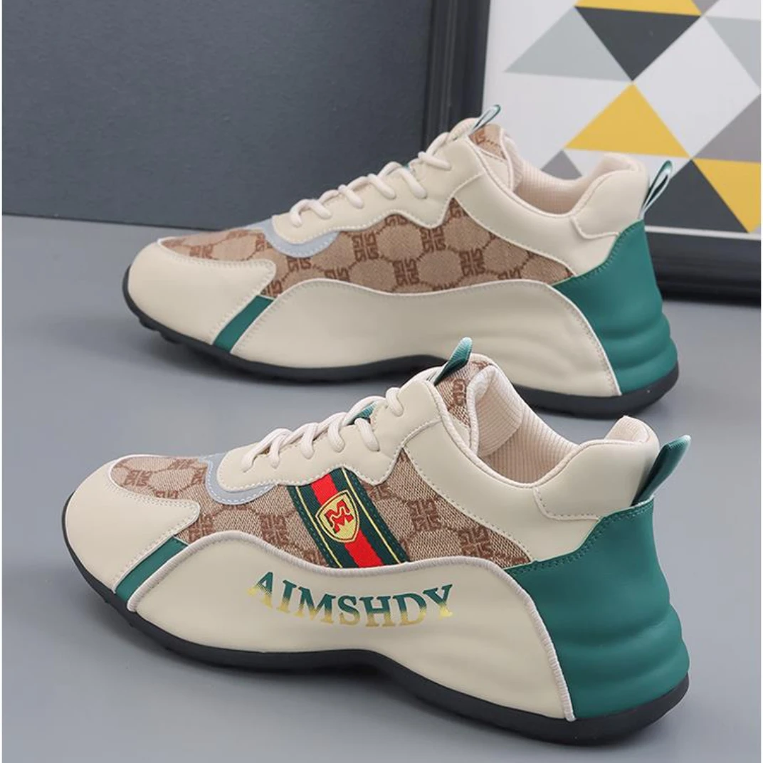 okkdey真皮老爹鞋加绒保暖软底防滑运动鞋时尚百搭低帮休闲鞋