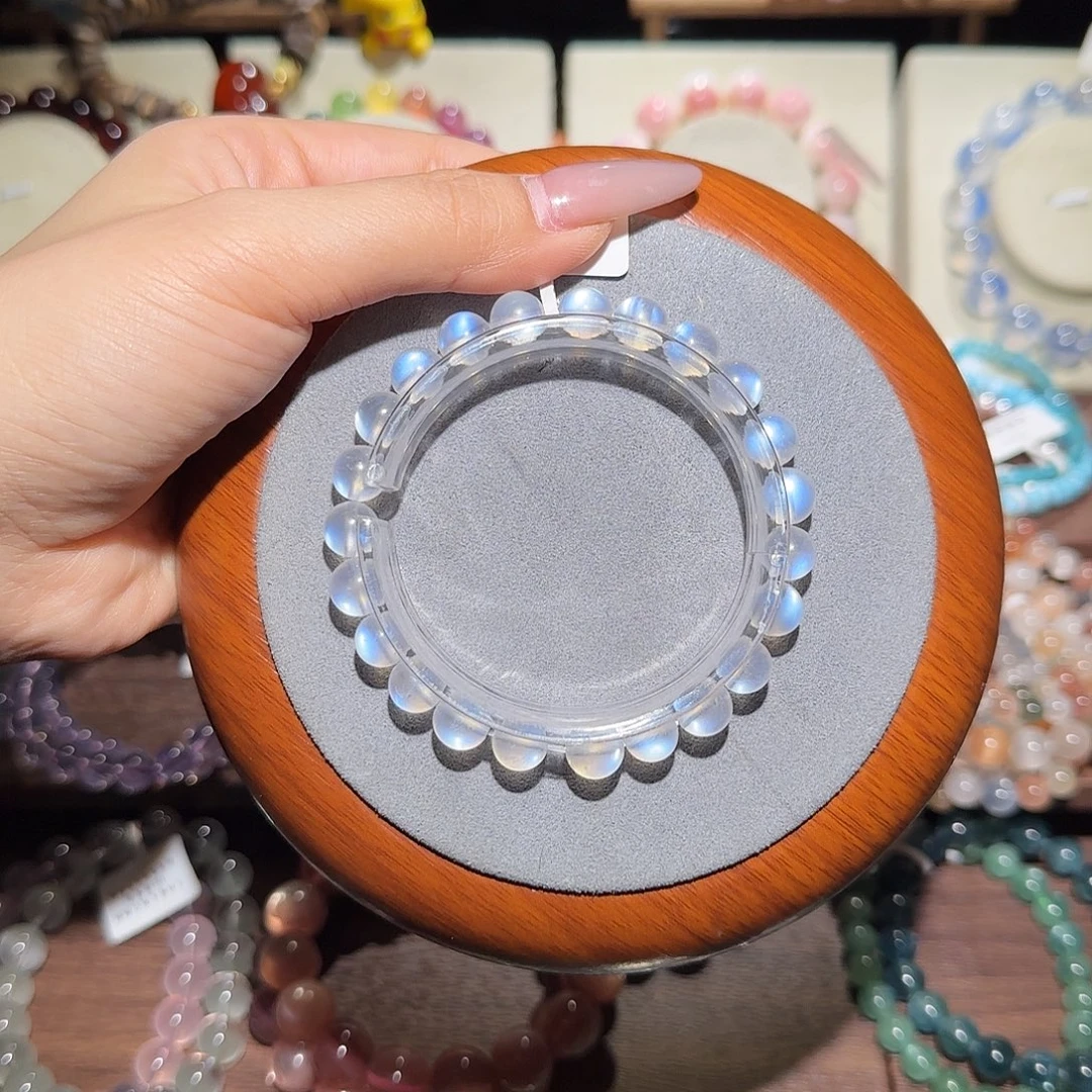 手链银S925镶嵌水晶蓝月