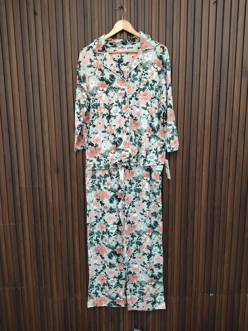 女款外贸休闲碎花睡衣套装夏季家居服2