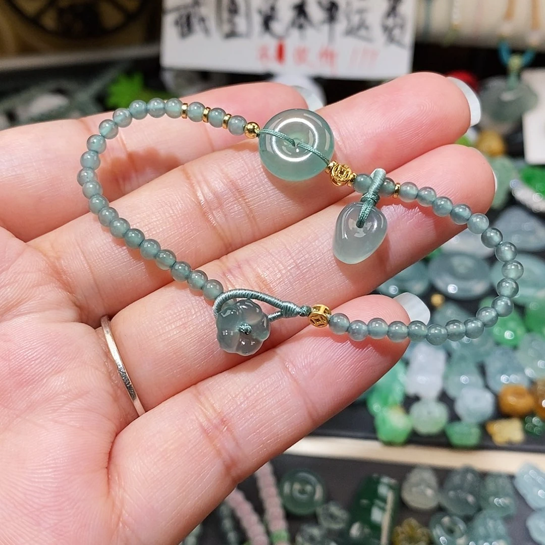 翡翠未镶嵌颈饰平安扣手链16