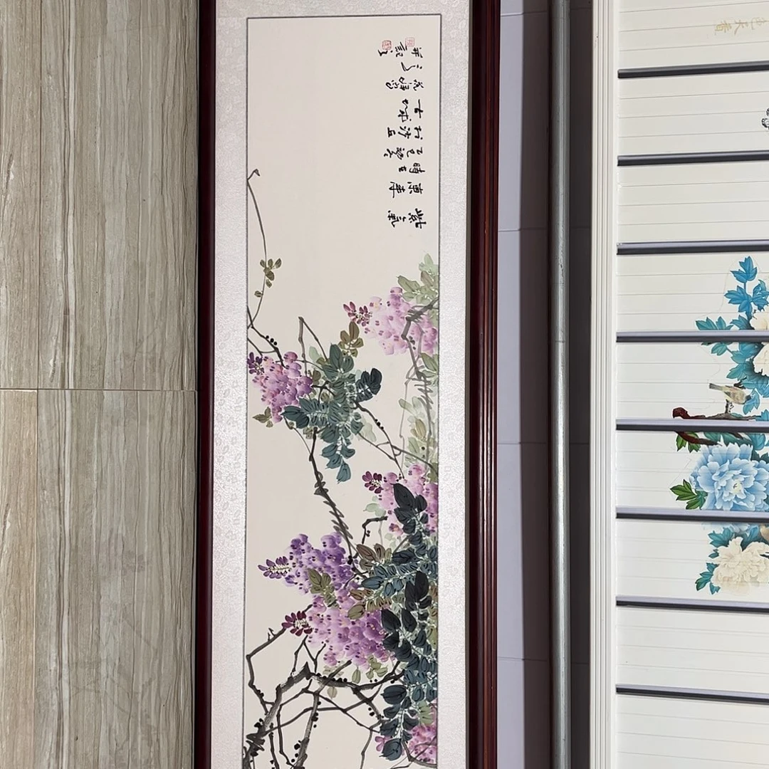 国画书画作品带框163×48