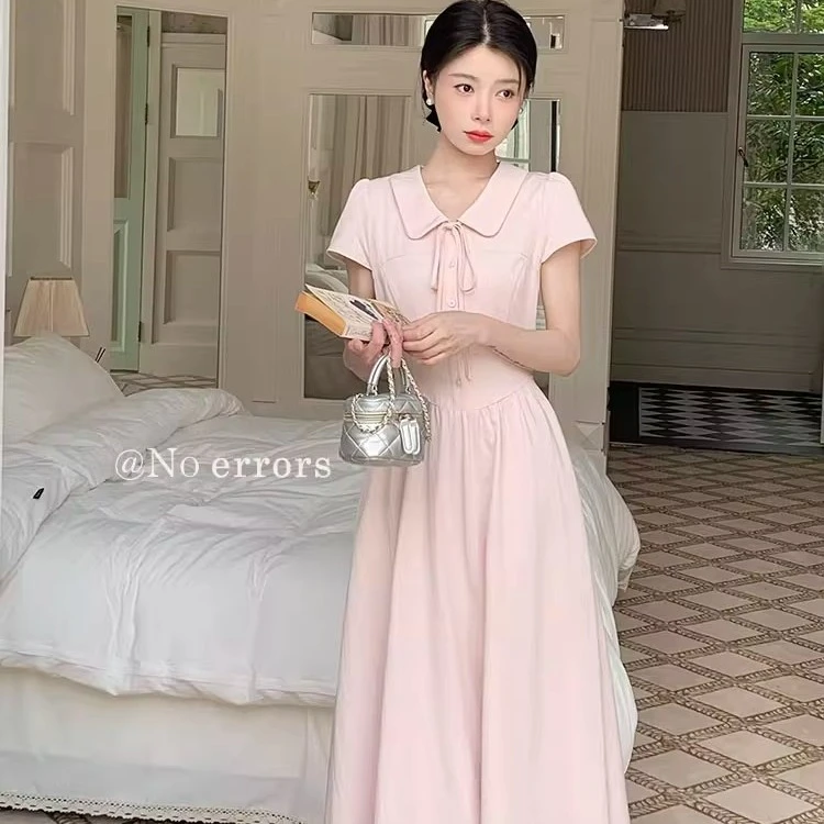 不出错No errors乖乖女独特漂亮法式收腰衬衫连衣裙 2025新款