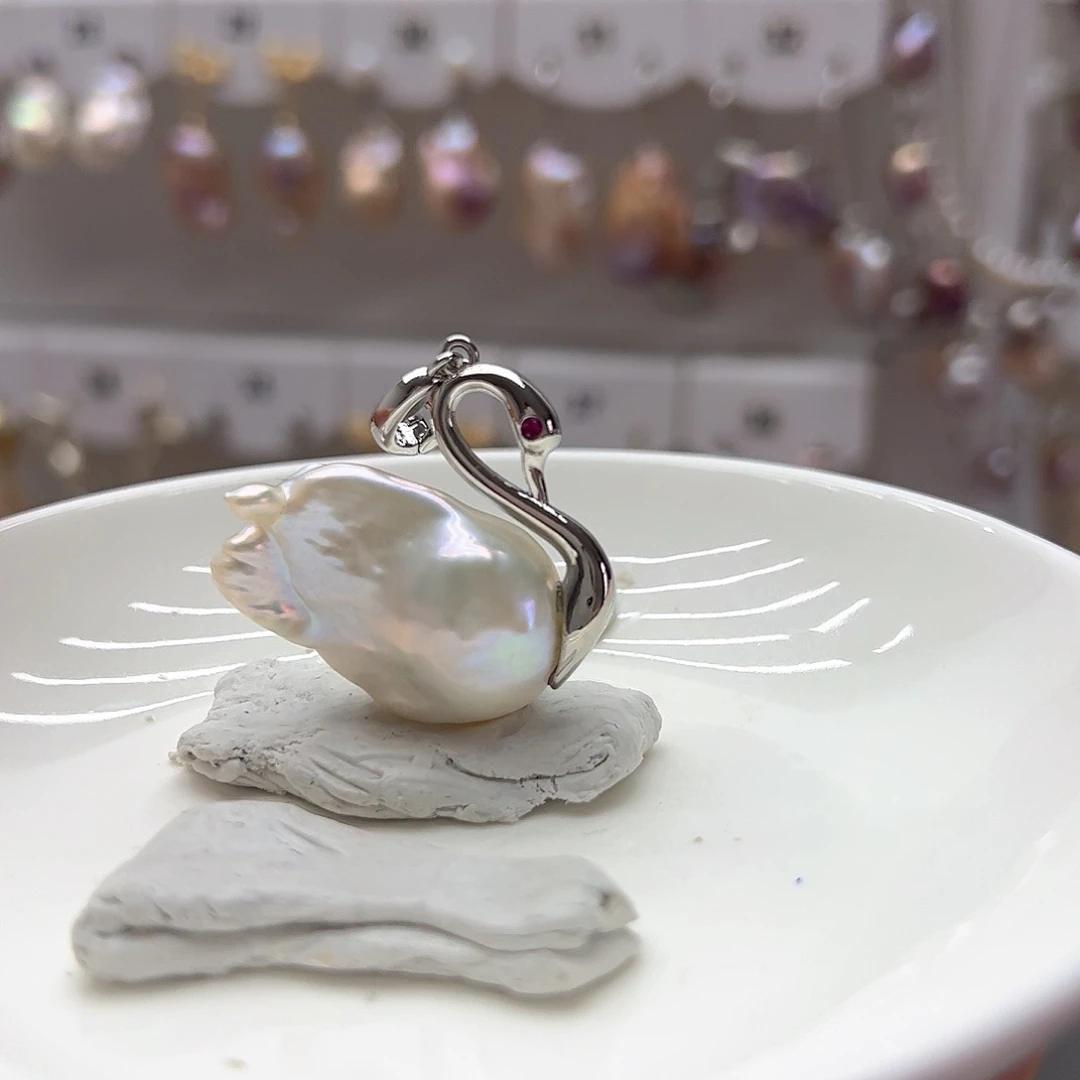 淡水珍珠耳饰银S925镶嵌