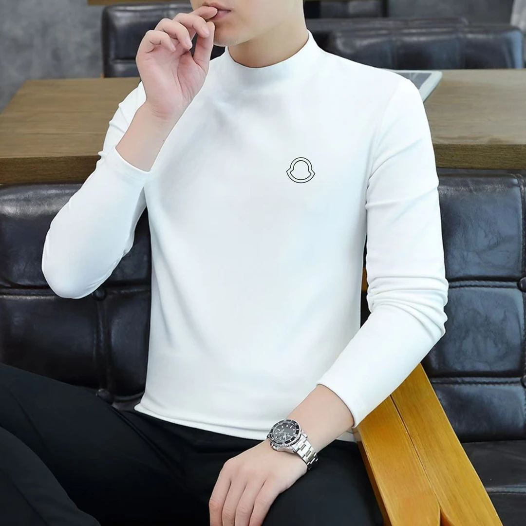 1006 长袖春秋上衣男士纯色内搭高领男士卫衣