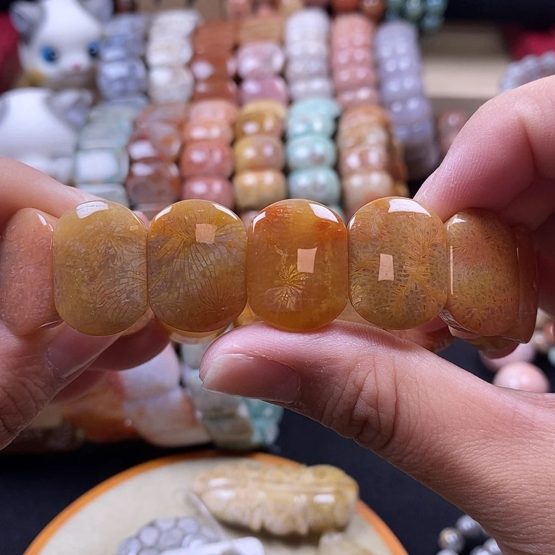 石英质玉（缅黄）手牌未镶嵌9