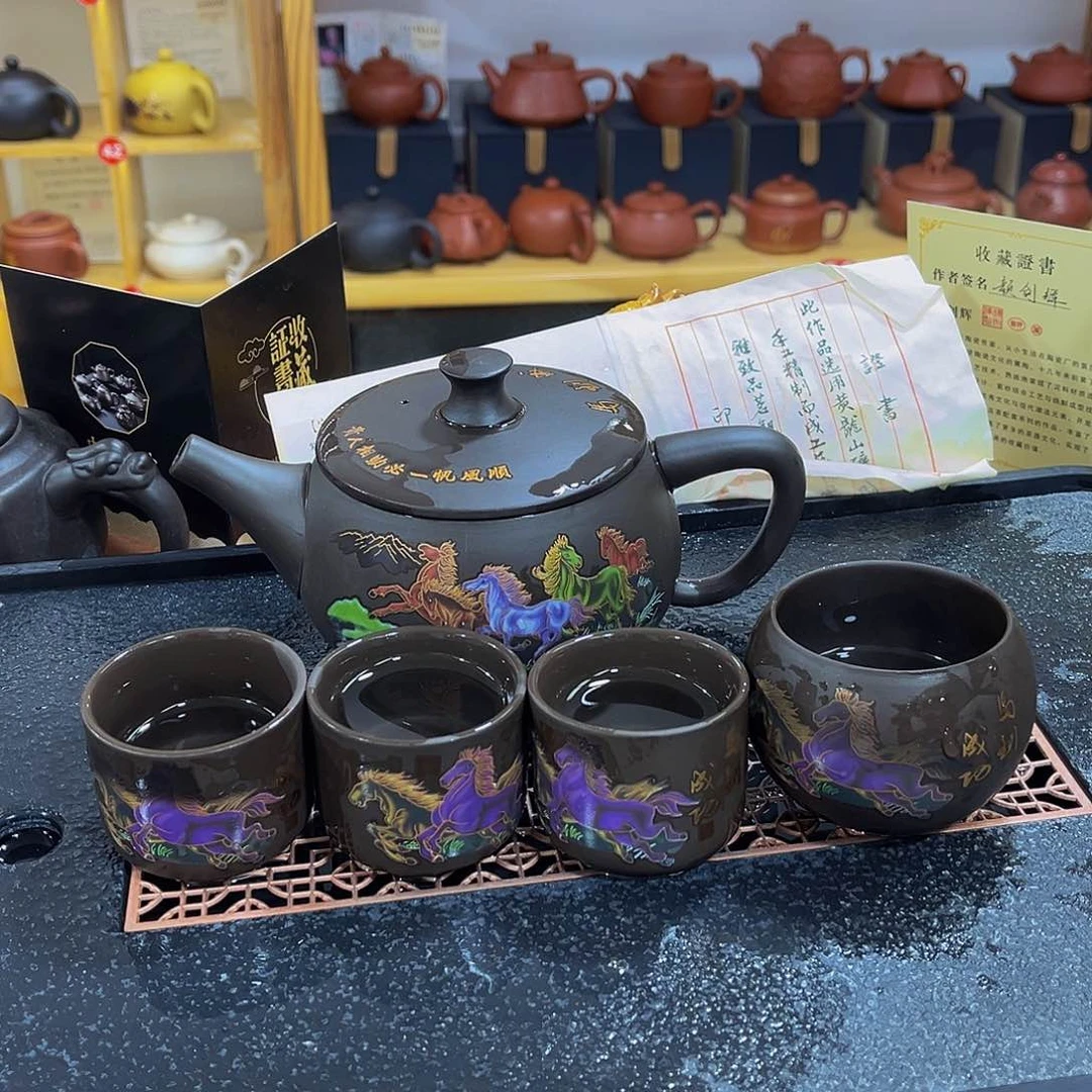紫砂茶案紫砂壶一壶4杯