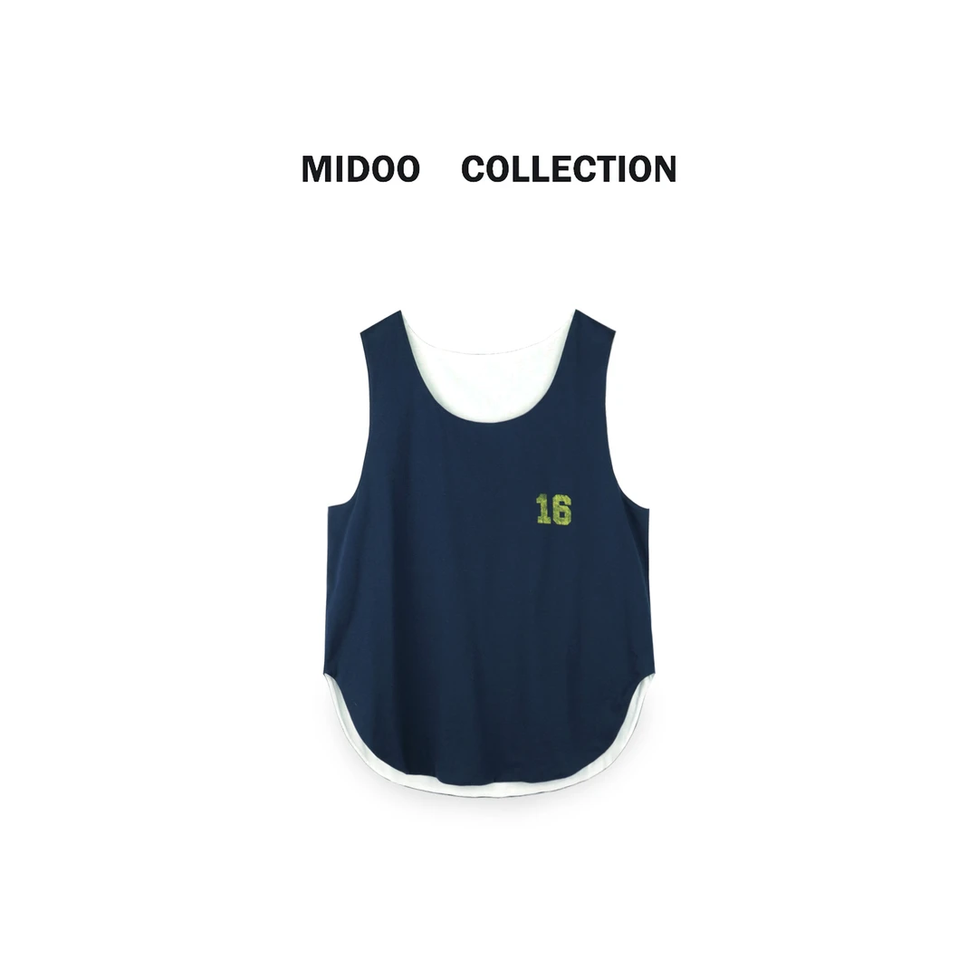 MIDOO 数字印花2024 早春拼色双面穿小背心