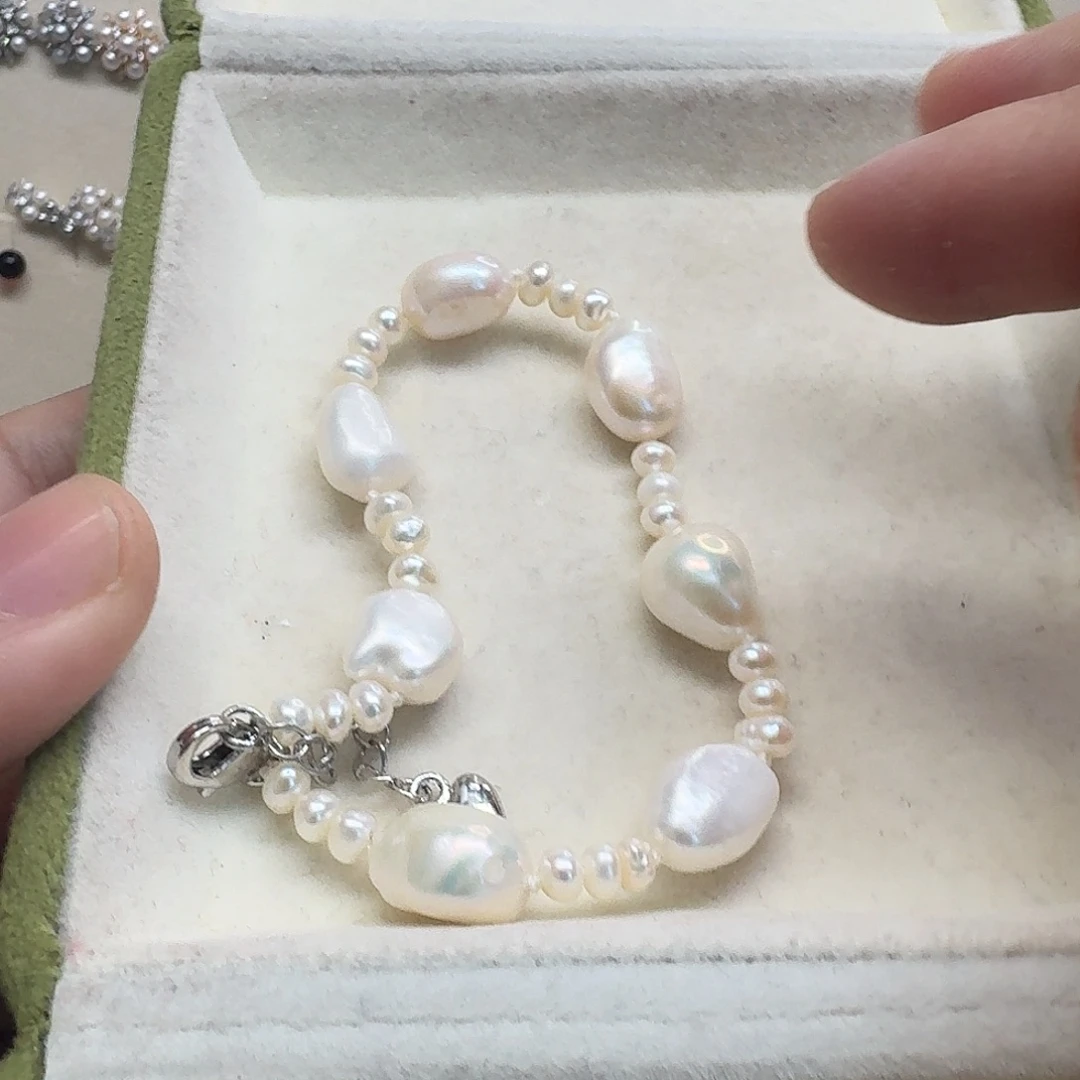 淡水珍珠合金手绳巴洛克手链