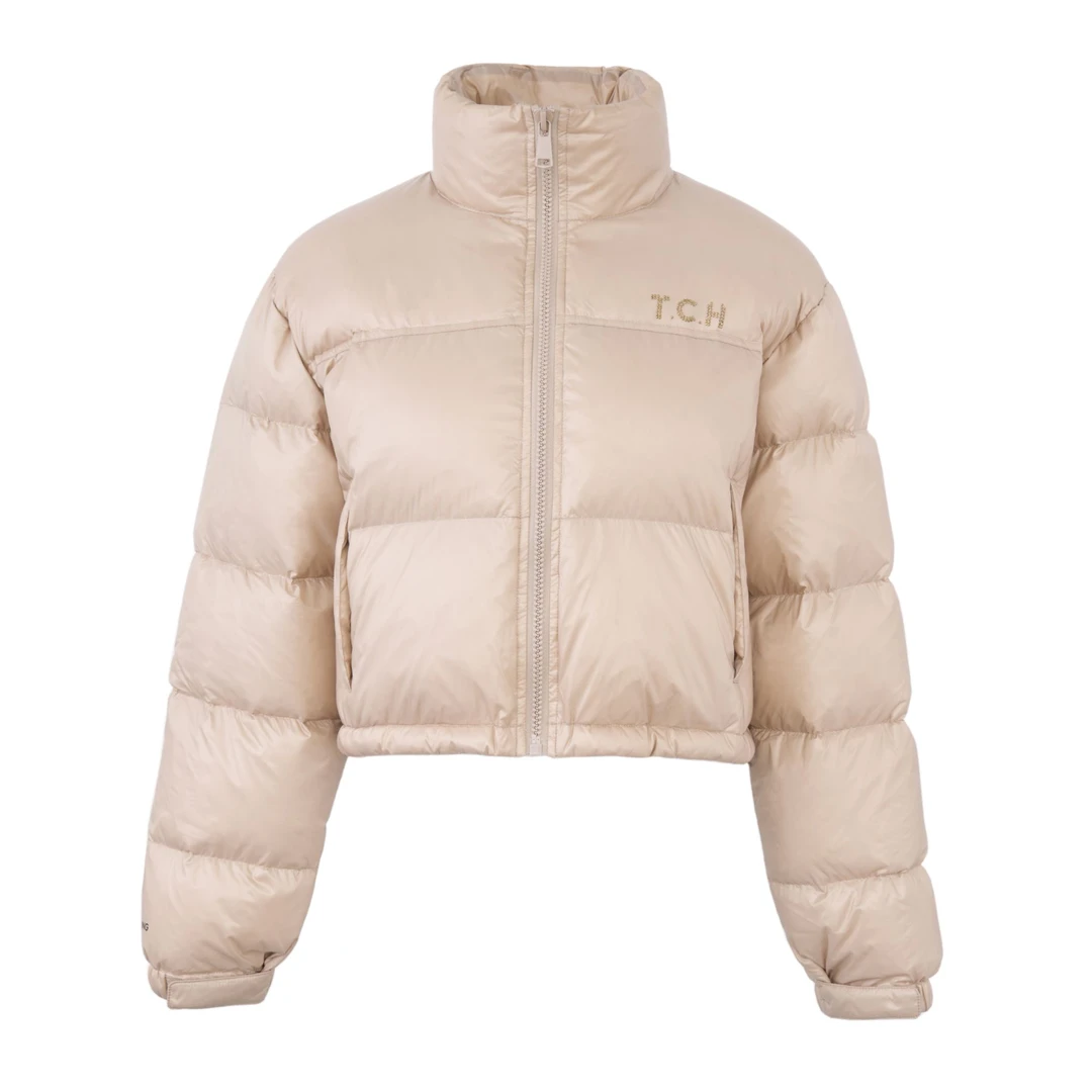 TCH服饰店播-时尚潮牌LOGO烫钻百搭立领短款款羽绒服S72A198001
