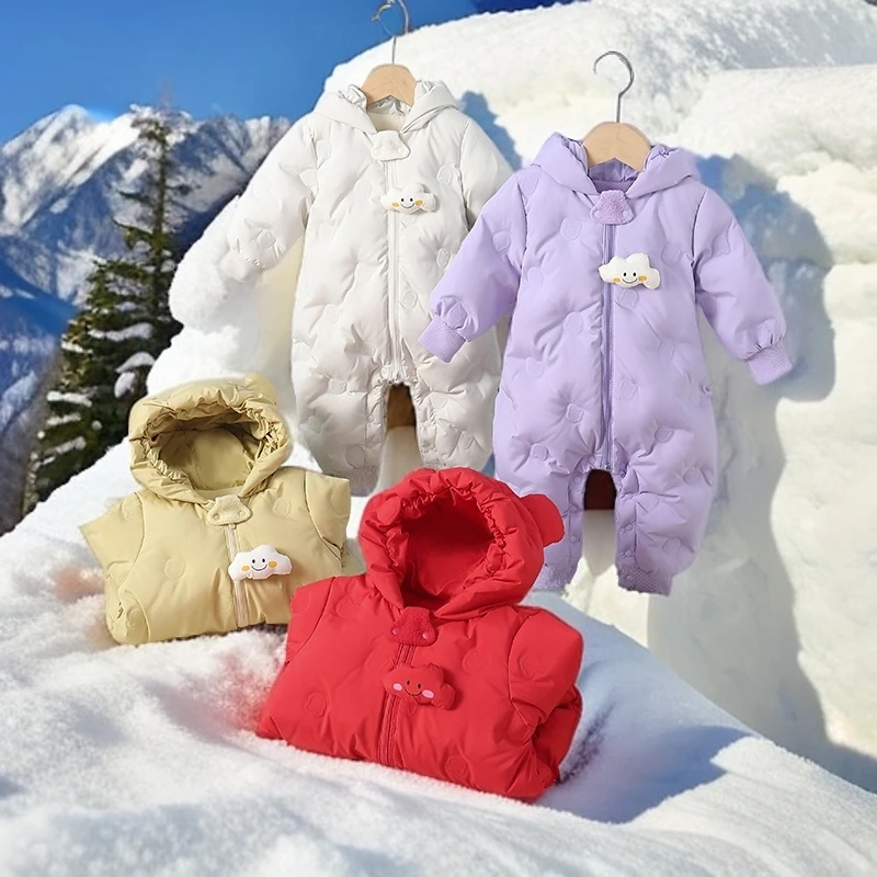 【商场同款】2025羽绒连体衣拜年服宝宝爬服冬季保暖婴幼儿加厚