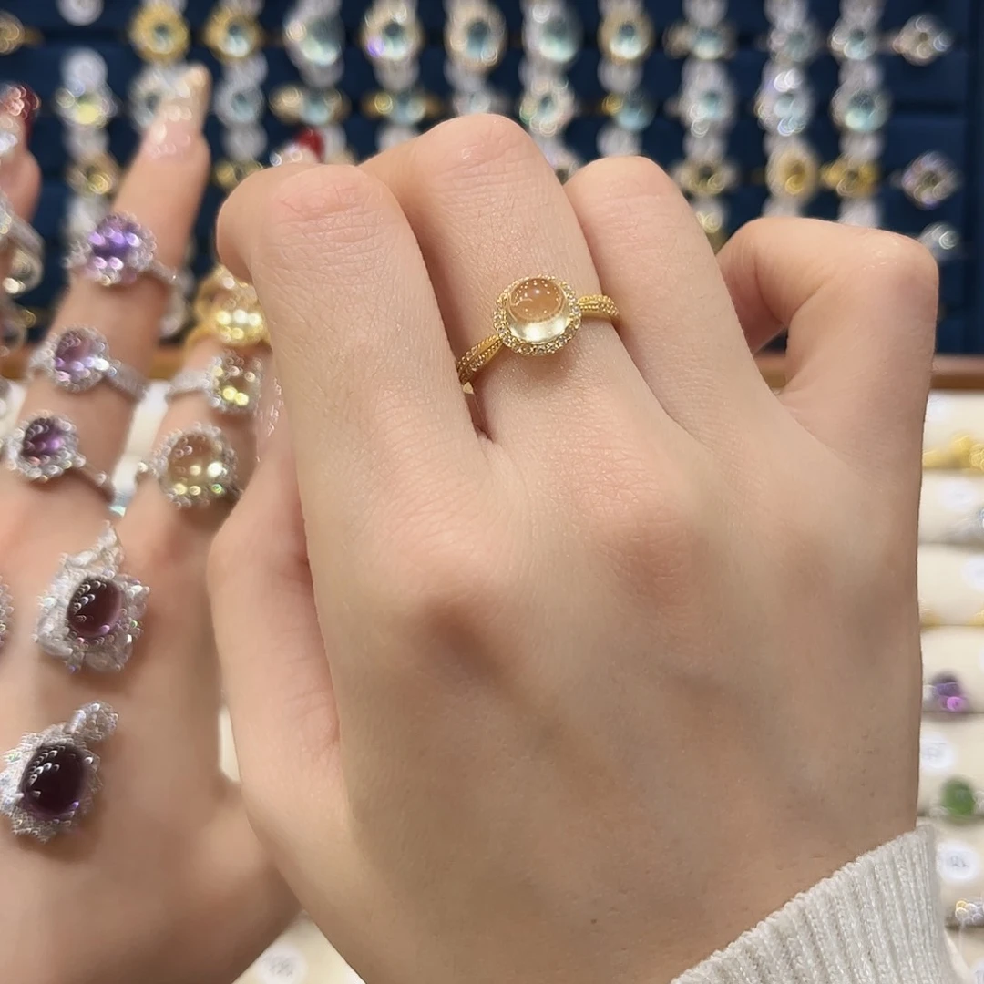 黄晶女款银S925镶嵌我****敢戒指82