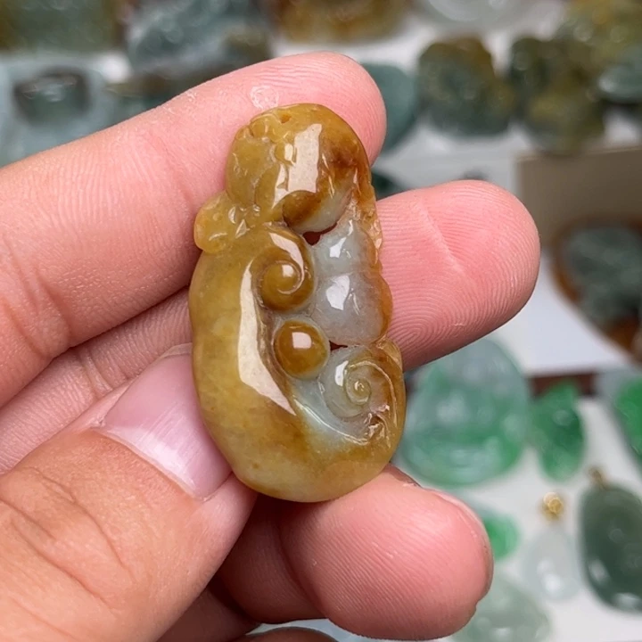 乄***〃翡翠未镶嵌颈饰如意