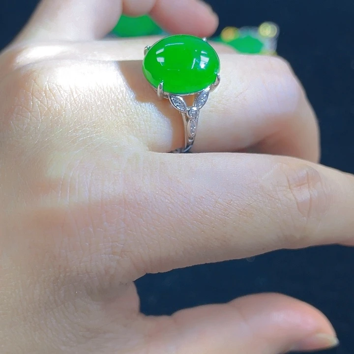 皇***后翡翠银S925镶嵌吊坠(不含链)