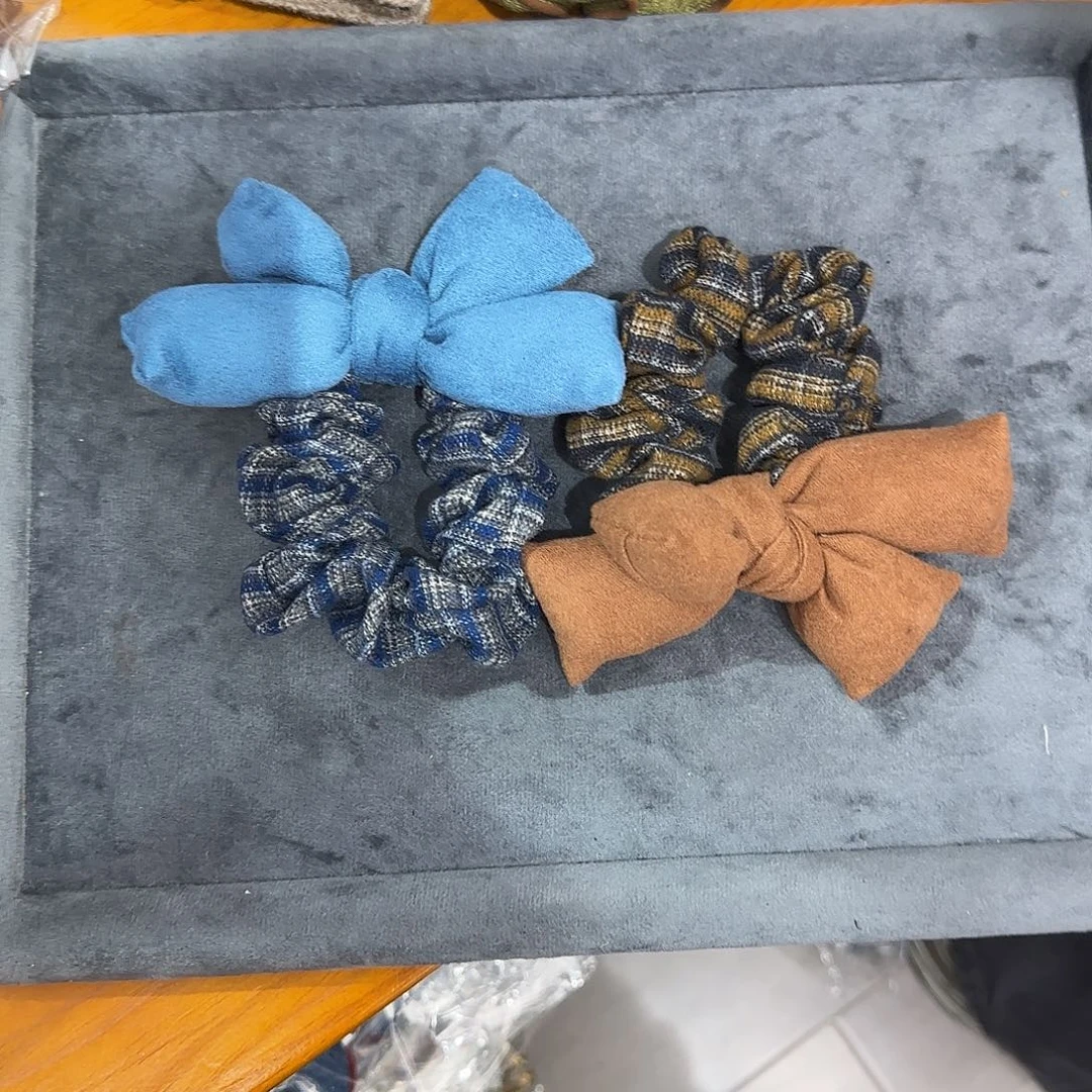布艺非金属Y14充棉蝴蝶结发圈2个