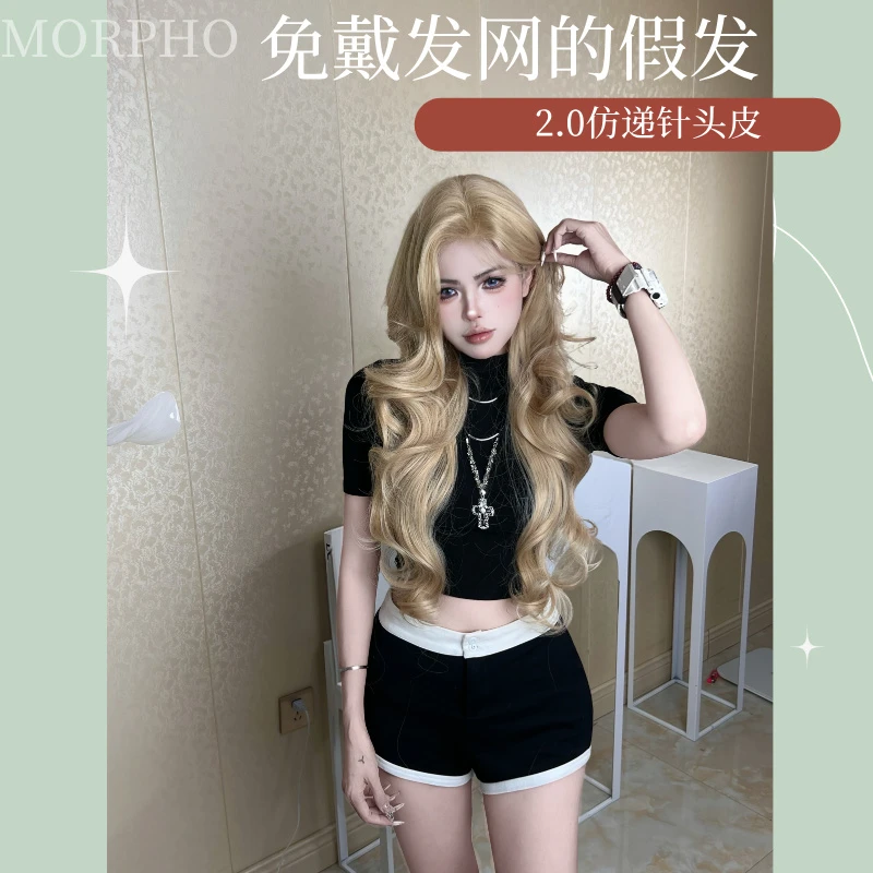 MORPHO【精修·白山茶2.0】前额蕾丝仿递针大头皮进口混丝白金色卷发