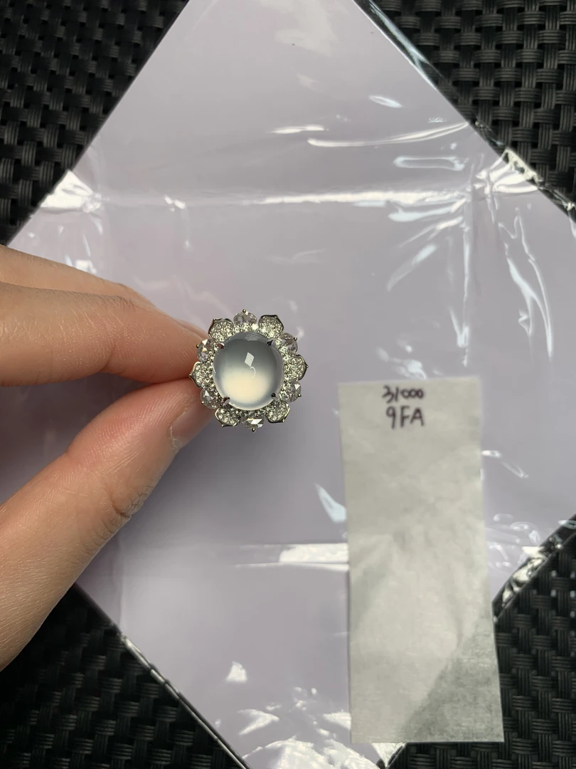 天然缅甸翡翠A货18K金镶嵌 9FA