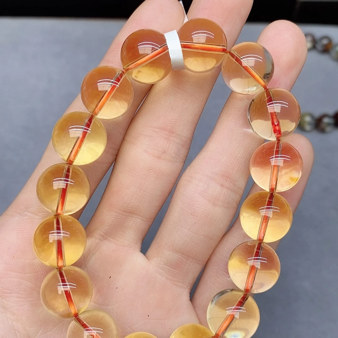 水晶手链未镶嵌20黄水晶13mm