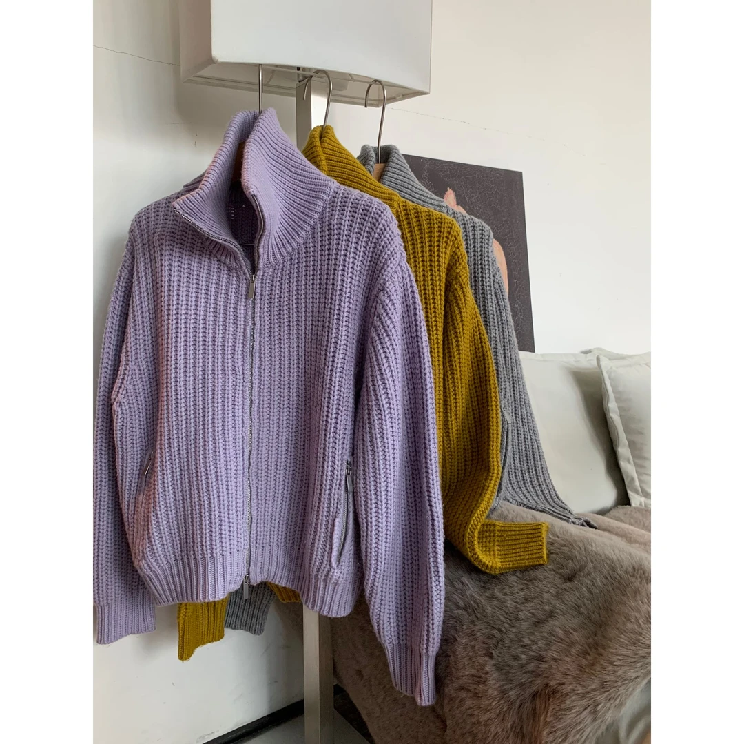 秋冬新款断码捡漏.毛针织衫拉链外套5365