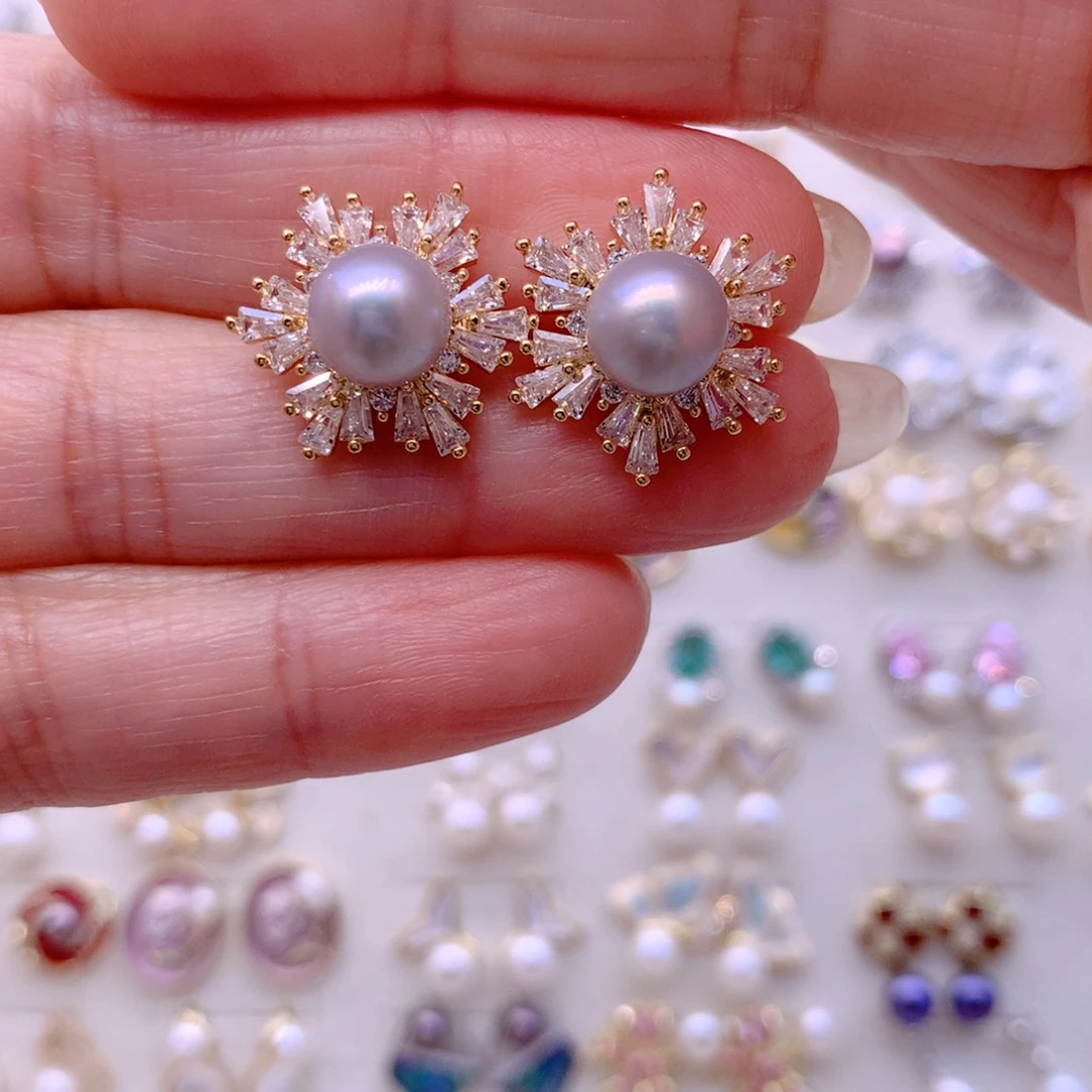 合金耳饰淡水珍珠