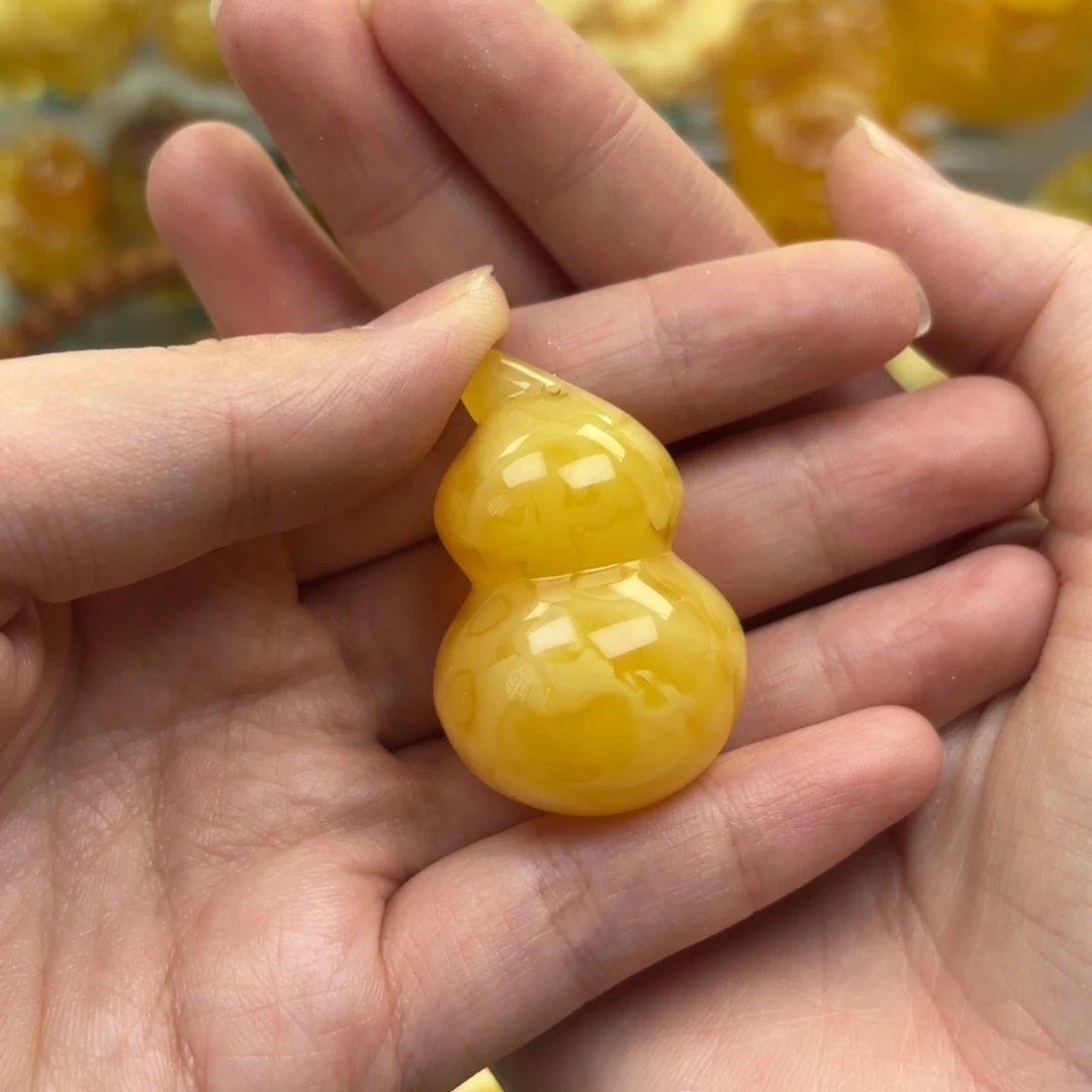 裸石蜜蜡未镶嵌草****宝蜜蜡吊坠打孔不退不换