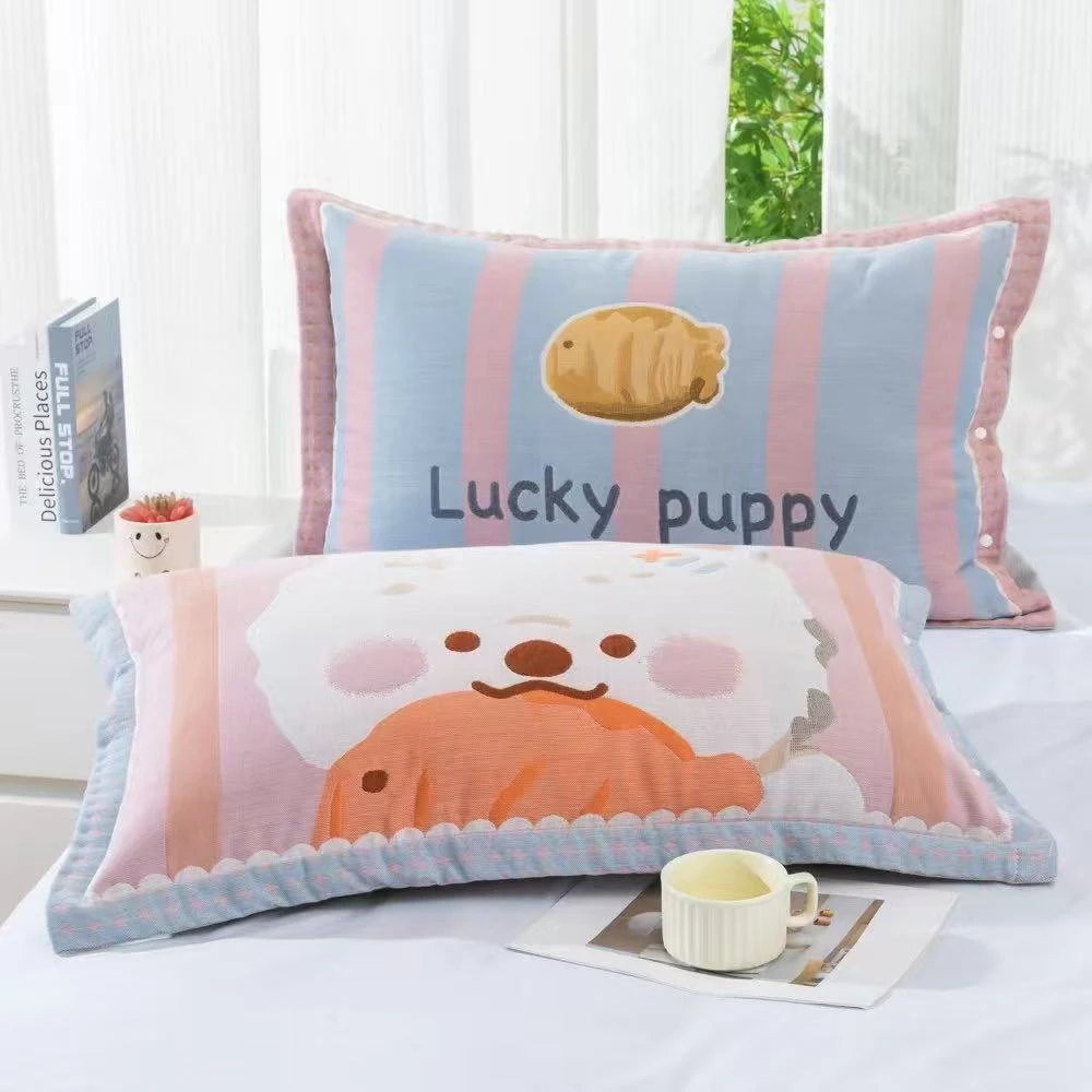 【随机发】50*75cm 高端全棉舒适亲肤枕套一对装