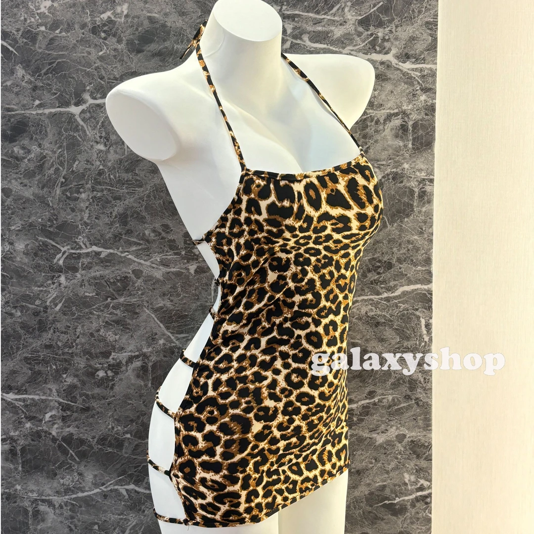 猫什么喵pro·大尺码*豹纹系列*后背透气款连衣裙睡裙