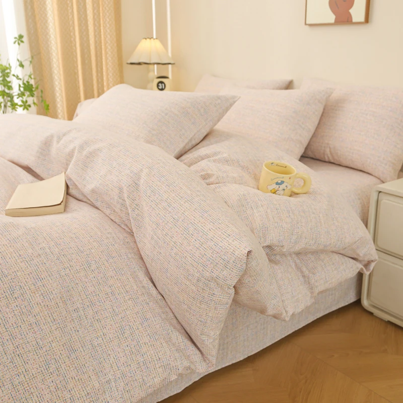 100%老粗布被套透气吸湿排汗床品套件被简约被套单人