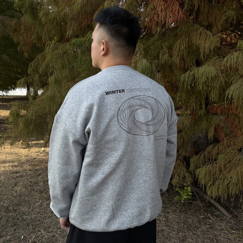 ABDP运动休闲潮流简约春秋冬款保暖加绒套头常规款长袖圆领卫衣