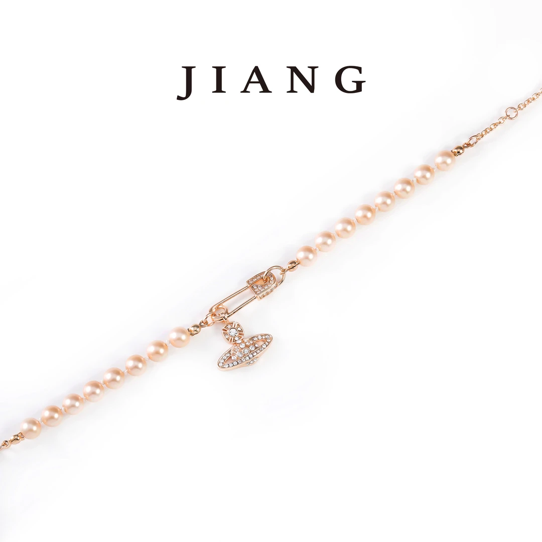 铜合金仿珍珠手链 星球百搭小众简约拼接时尚手链 1890