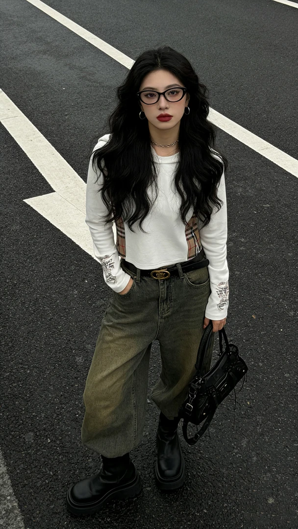 休闲宽松长袖打底冬季新款百搭上衣-0149