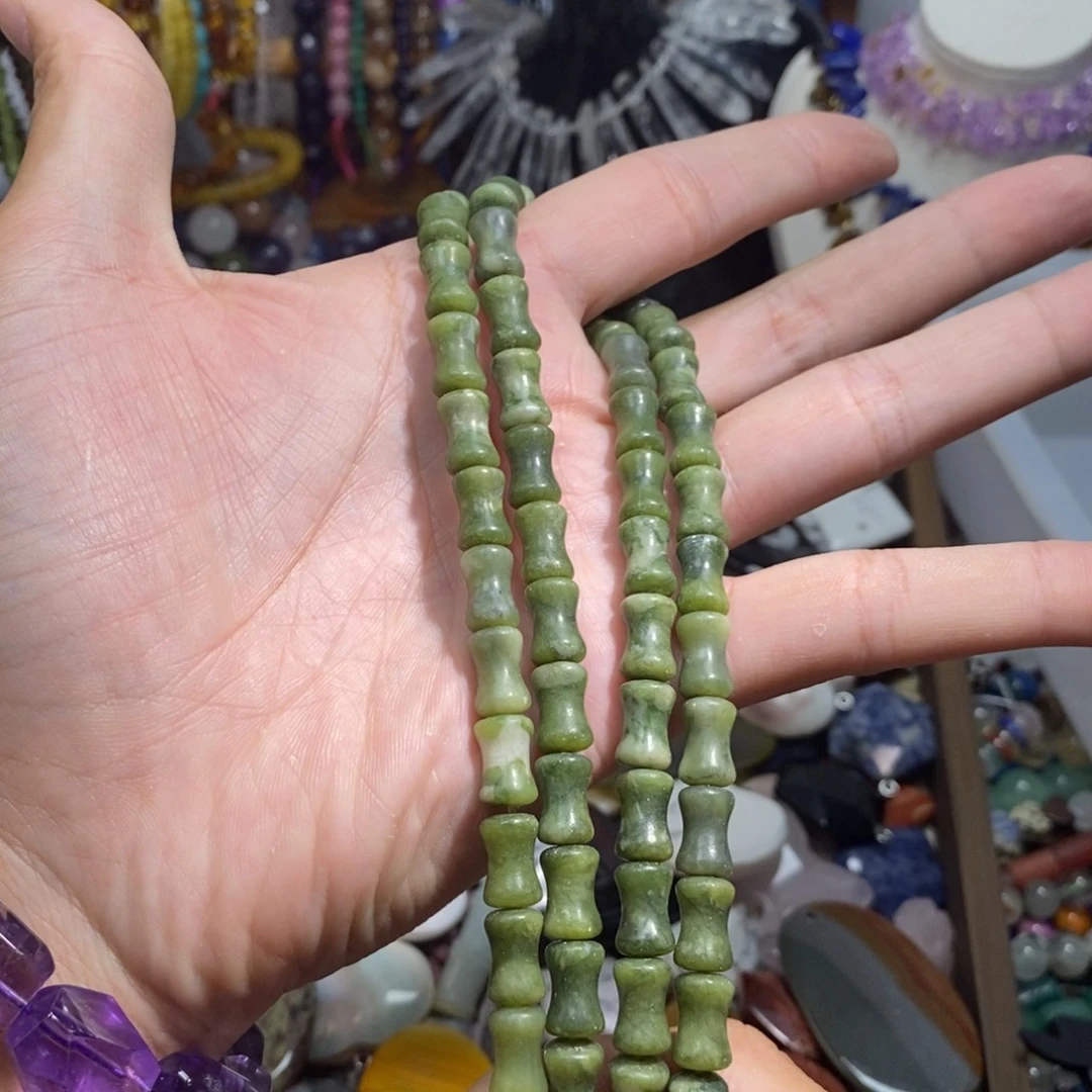 未镶嵌，南方玉竹节8mm，石英质玉