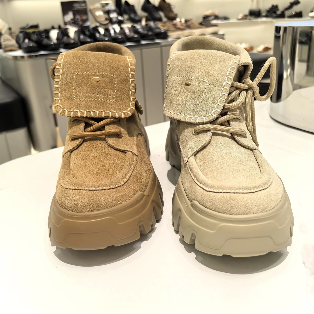 2025冬新款工装靴运动靴中筒马丁靴增高厚底女短靴EIX01DZ5