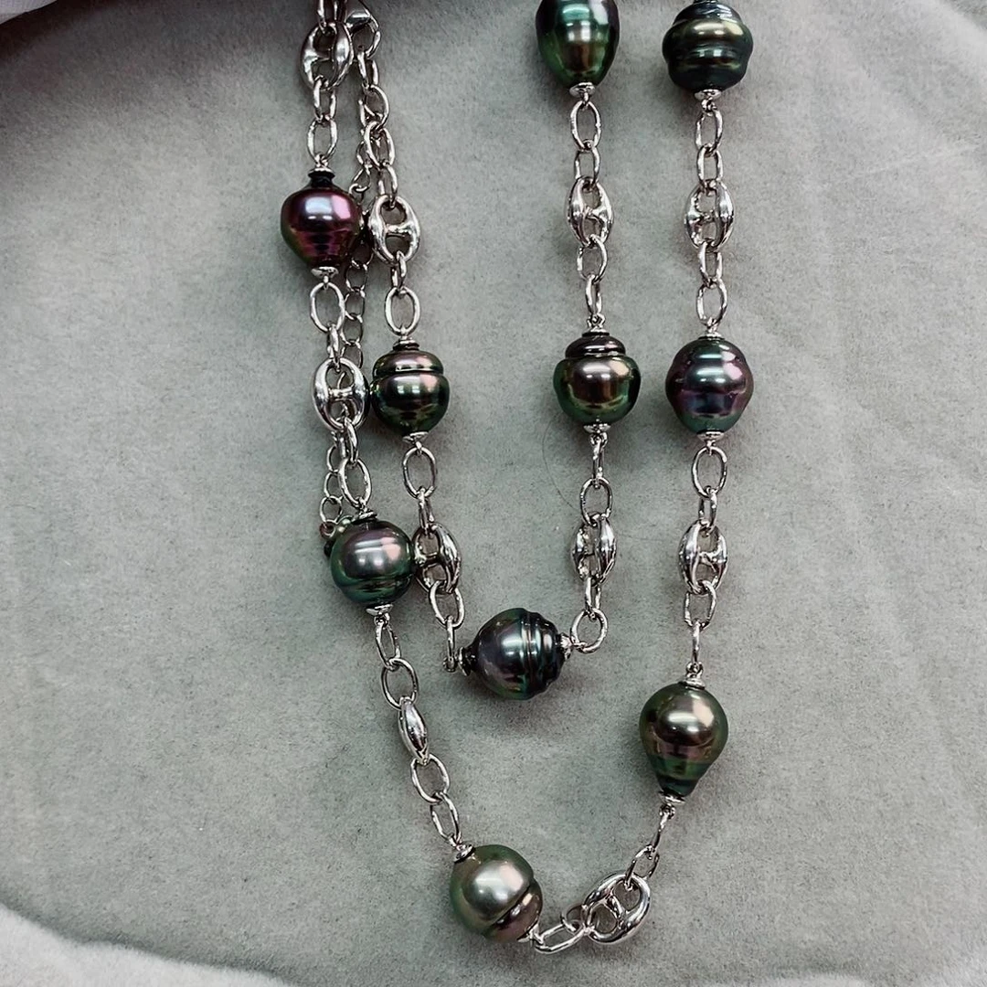 颈饰银S925镶嵌海水珍珠9-10