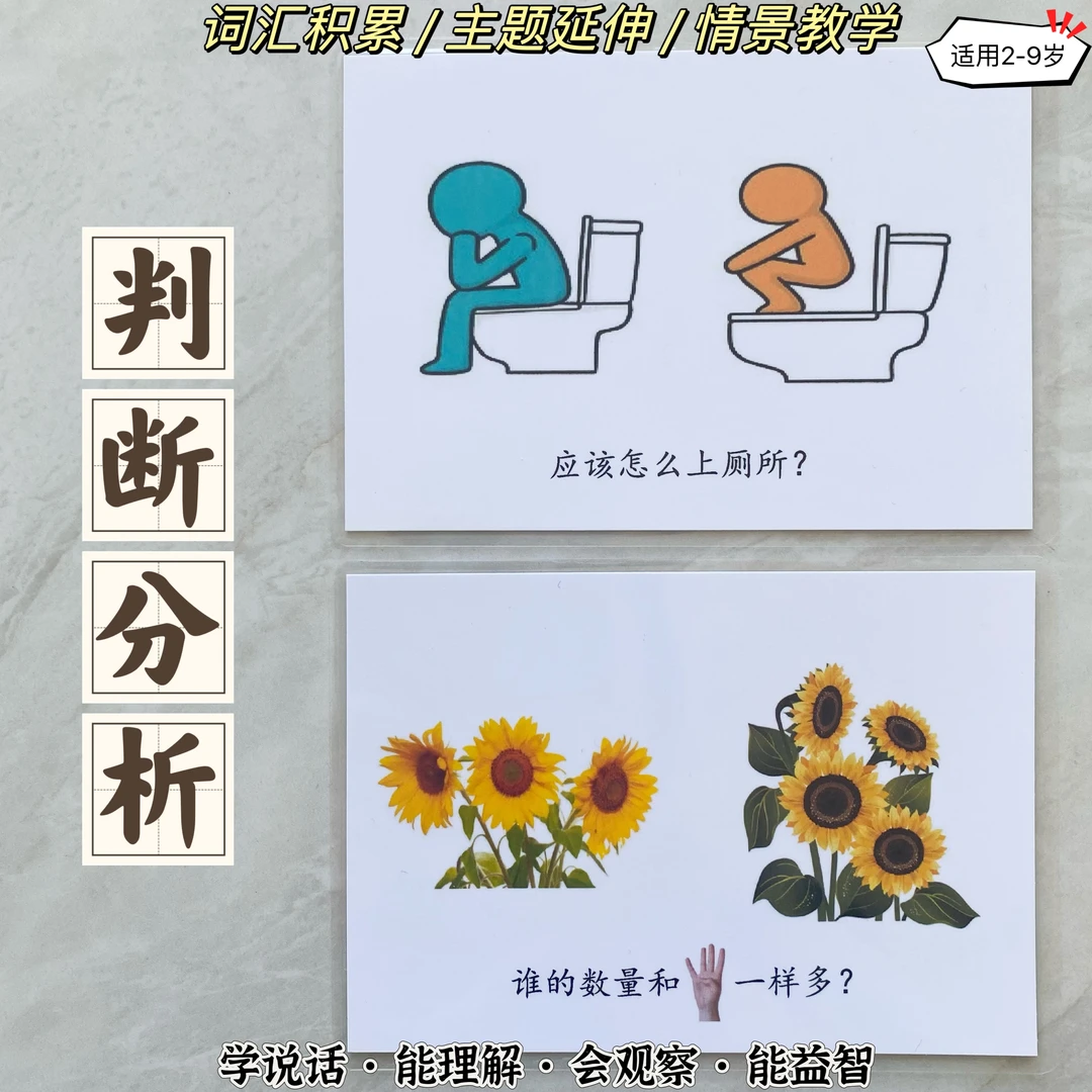 判断分析练思维语言训练卡早教特教语言教具思维逻辑自闭语言迟缓