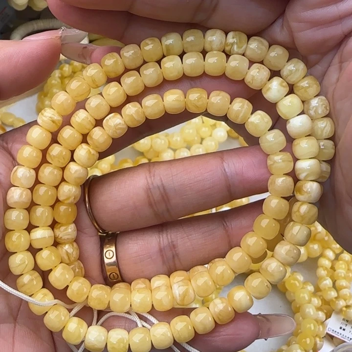 手链蜜蜡未镶嵌鸡油黄虎皮妖花老型