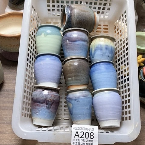 紫砂花盆208微瑕品口径3.5左右