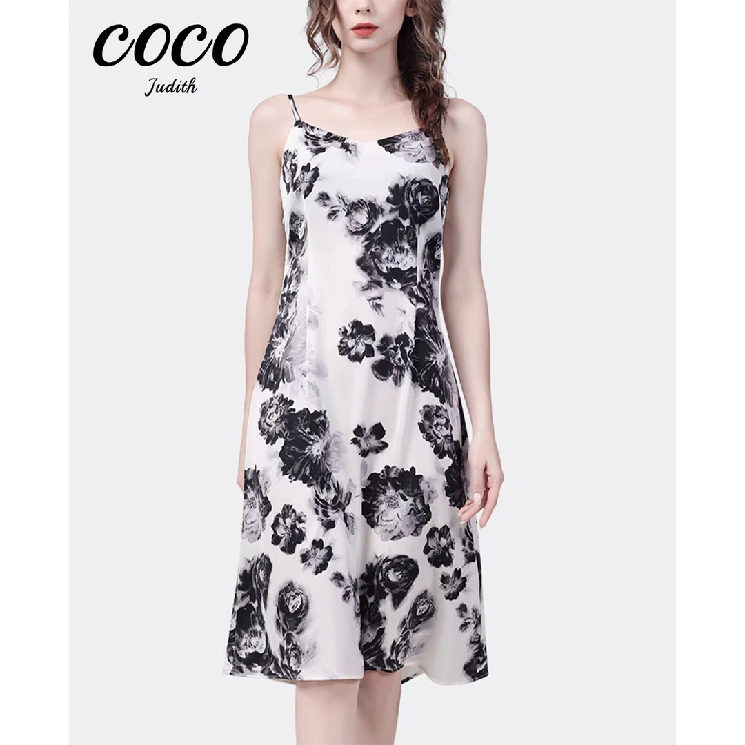 【RG6896】2025新款夏季时尚气质日常百搭吊带度假风晕染连衣裙