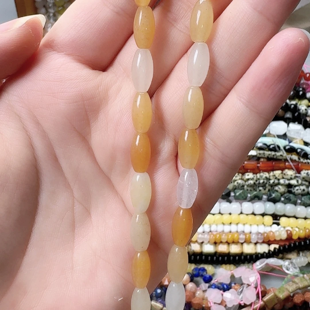 未镶嵌玛瑙/玉髓珠宝半成品金丝玉米珠一条