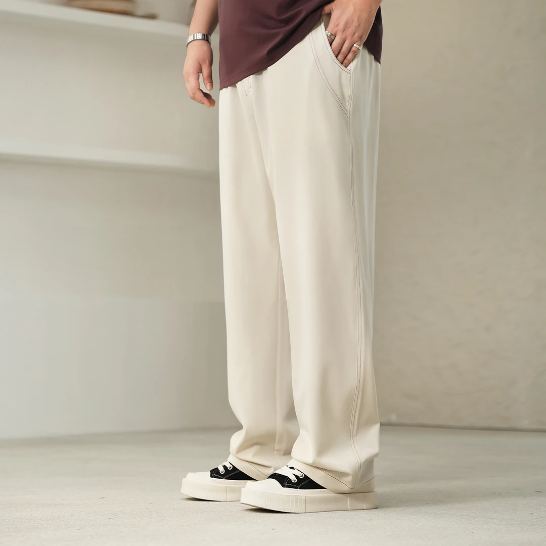 【菱形加档】森老板大码男装夏季超薄牛仔裤高弹直筒男士宽松长裤潮