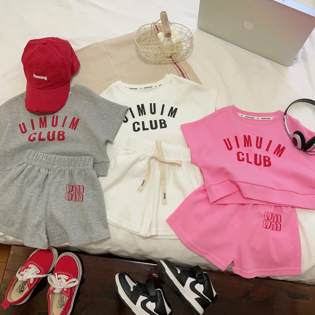 儿童夏季T恤新款短裤2件套洋气小童时尚套装宝宝纯棉休闲运动童装