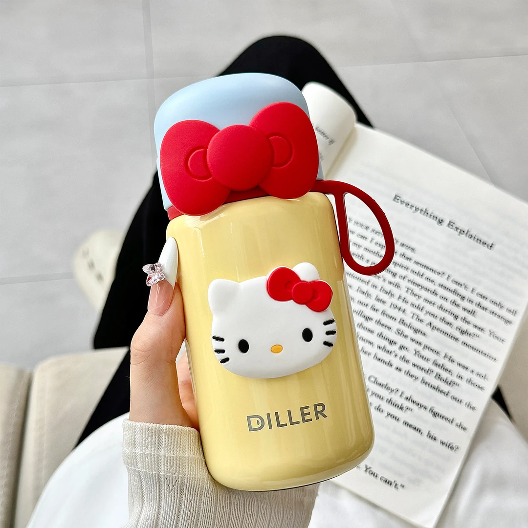 hellokitty保温杯女生高颜值大容量水杯可爱学生双饮便携随行杯子