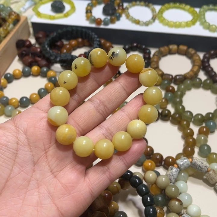 蛇纹石玉未镶嵌手链卡14