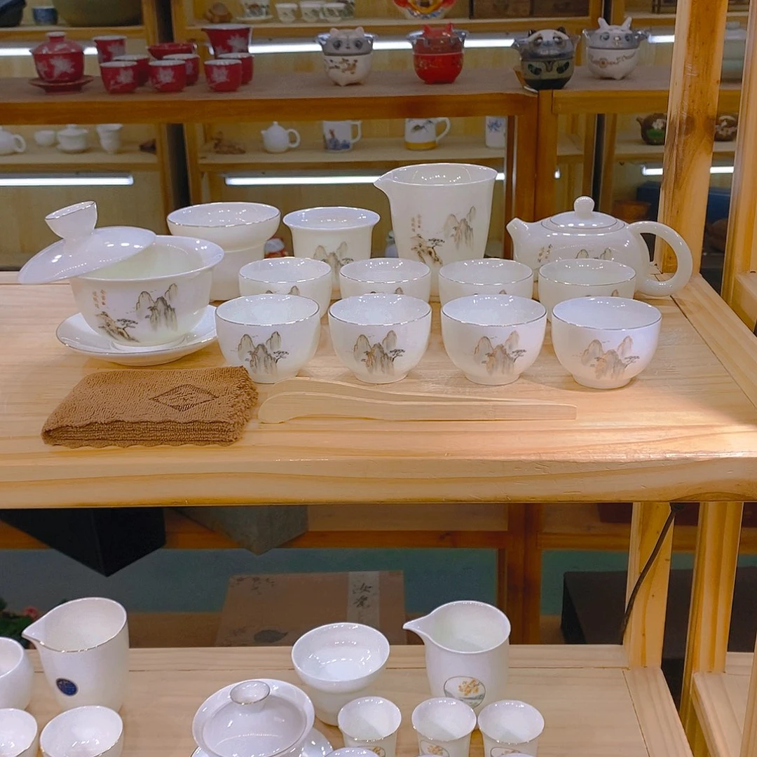 【不止】羊脂玉瓷茶具套装