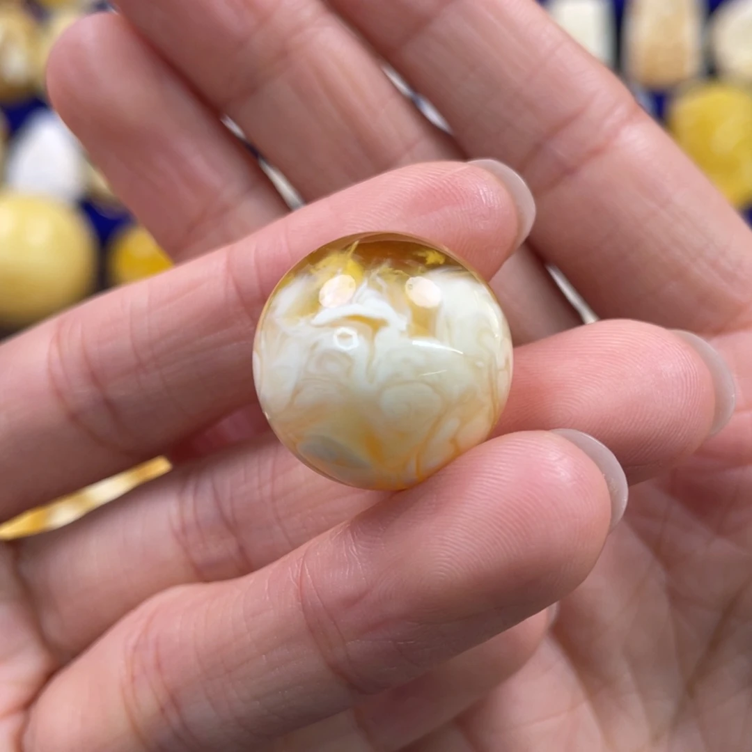 蜜蜡裸石未镶嵌琥珀蜜蜡珠子卡20.2mm