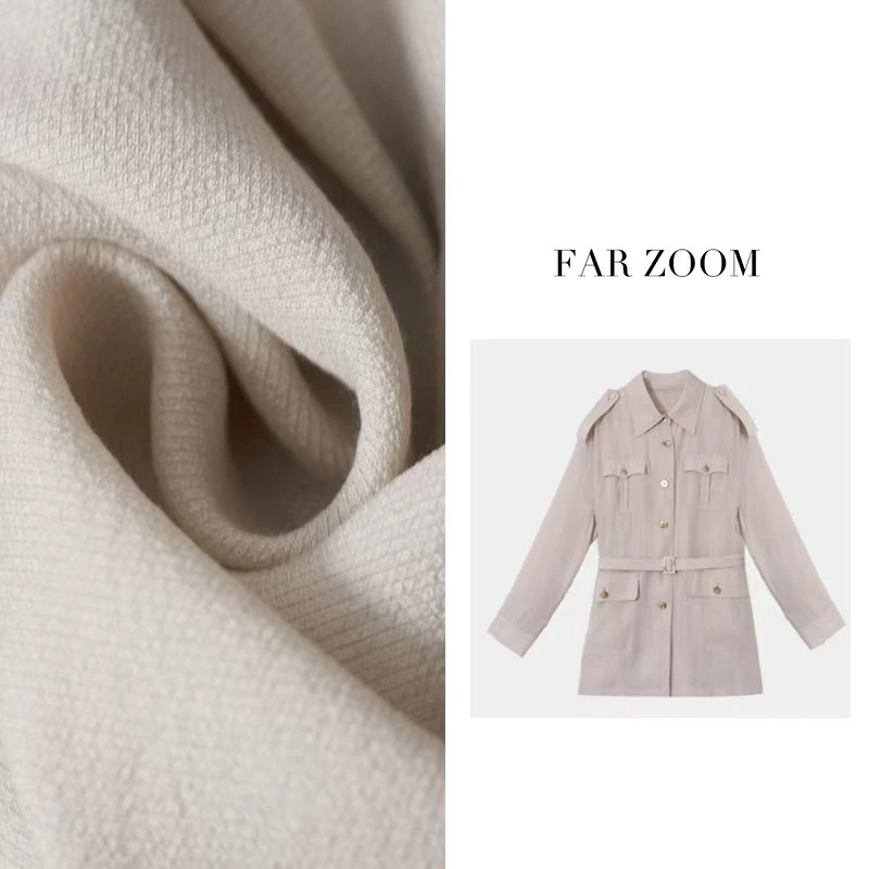 FAR ZOOM 莫代尔人丝混纺风衣外套