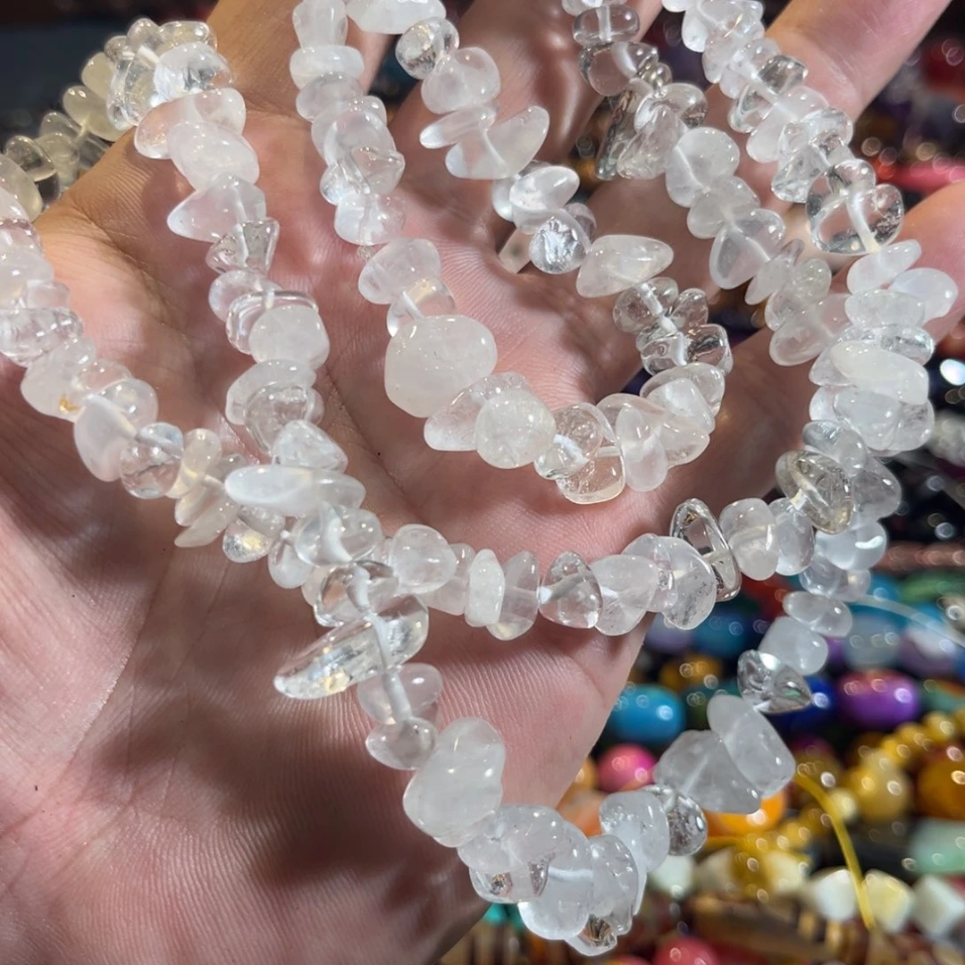 未镶嵌玛瑙/玉髓珠宝半成品白水晶丝四圈一条