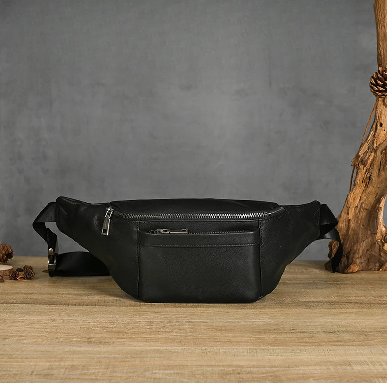 真皮男士运动腰包头层牛皮多单肩斜挎功能手机包轻便胸包