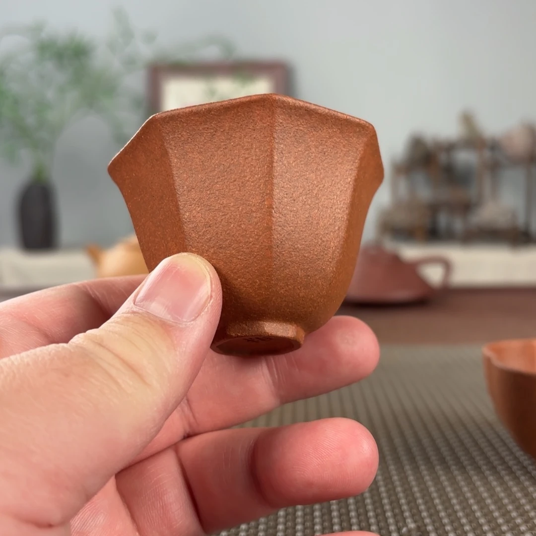 紫砂茶杯黄龙山原矿紫砂