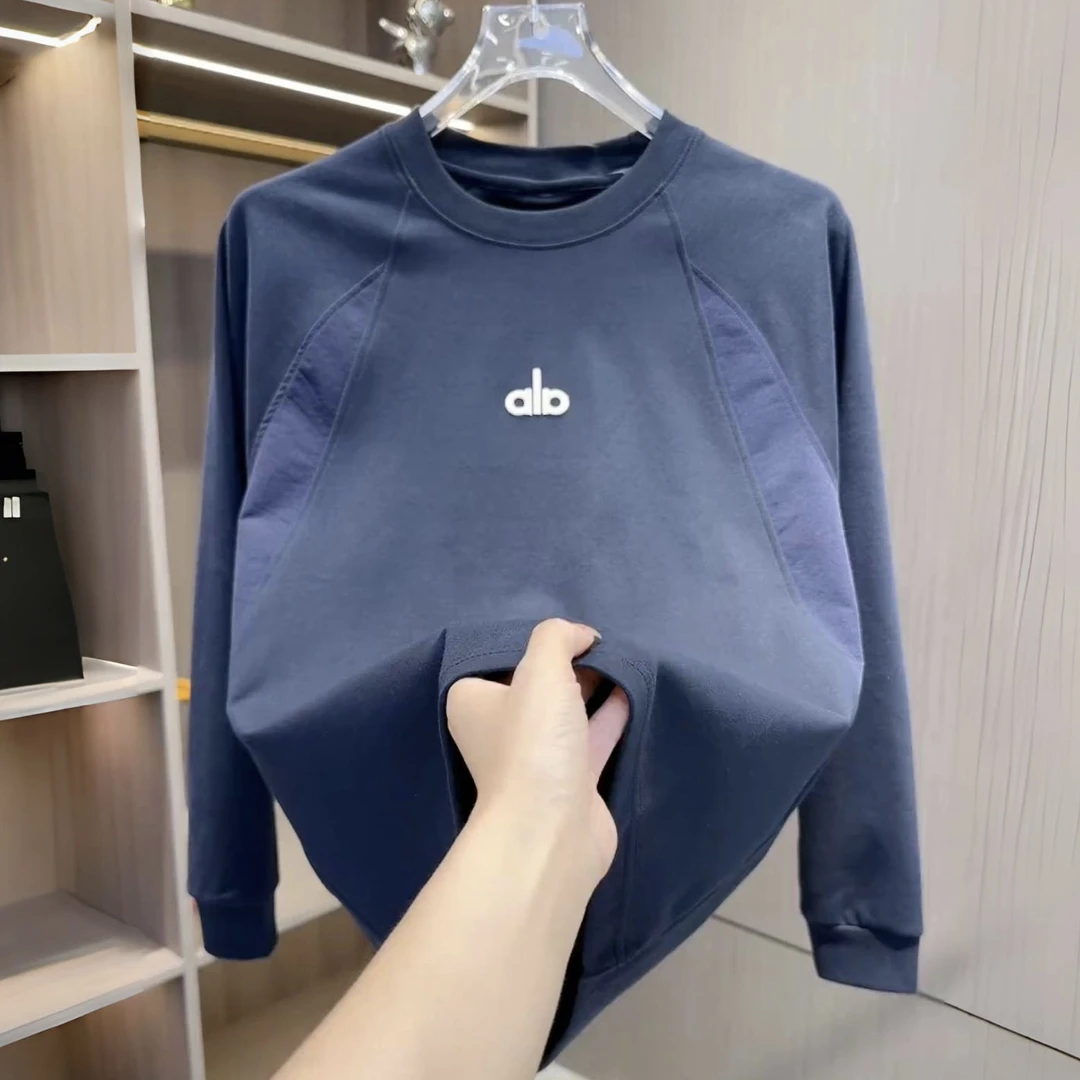 秋季新款高级字母刺绣圆领卫衣男轻奢简约百搭宽松休闲上衣打底衫