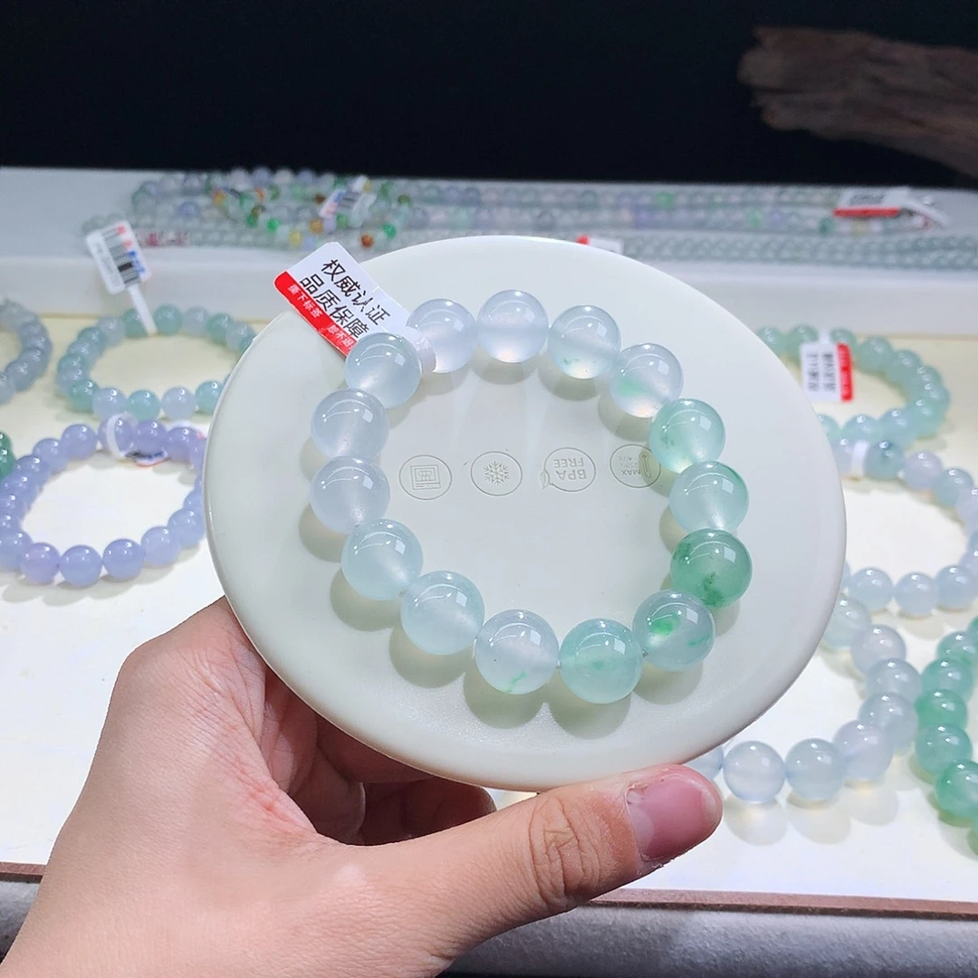 翡翠未镶嵌手链卡13.2